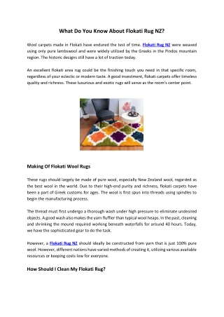 What Do You Know About Flokati Rug NZ