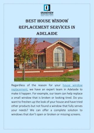 Best House Window Replacement Services in Adelaide