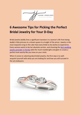 Best wedding jewelry provider in florida