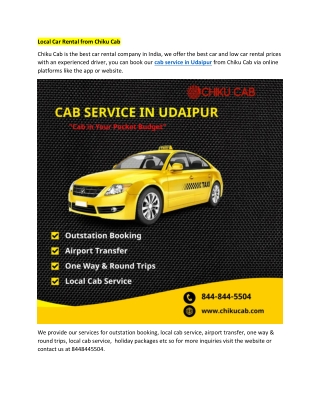 Local Car Rental from Chiku Cab