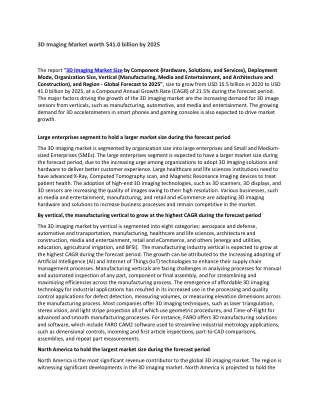 3D Imaging Market worth $41.0 billion by 2025