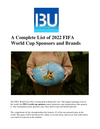 BU India - A Complete List of 2022 FIFA World Cup Sponsors and Brands