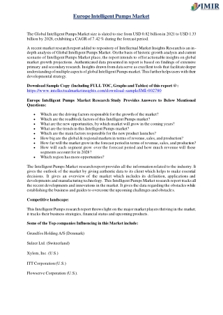 Europe Intelligent Pumps Market