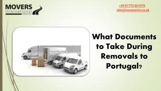What Documents to Take during Removals to Portugal