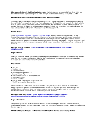 Pharmaceutical Analytical Testing Outsourcing Market