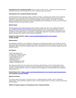 Polycythemia Vera Treatment Market