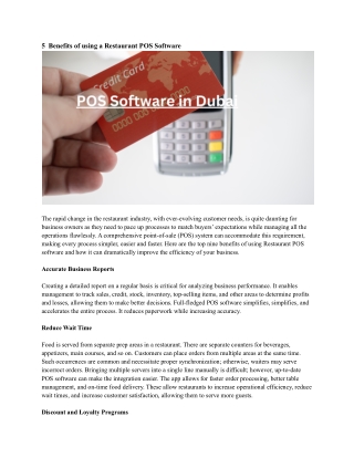 POS Software in Dubai
