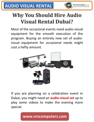 Why You Should Hire Audio Visual Rental Dubai?