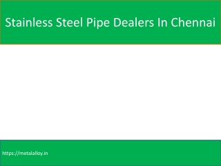 Stainless Steel Pipe Dealers In Chennai