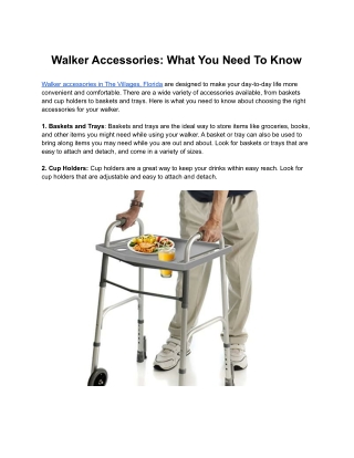 Walker Accessories: What You Need To Know