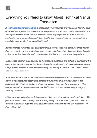 Everything You Need to Know About Technical Manual Translation