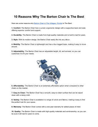 10 Reasons Why The Barton Chair Is The Best