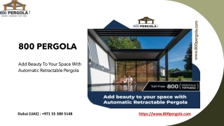 Add Beauty To Your Space With Automatic Retractable Pergola