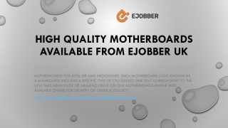 High Quality Motherboards Available from Ejobber UK