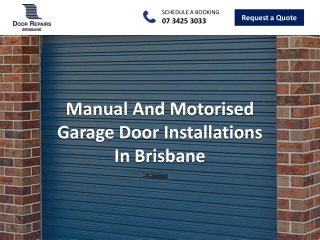 Manual And Motorised Garage Door Installations In Brisbane