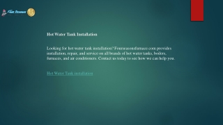 Hot Water Tank Installation  Fourseasonsfurnace.com