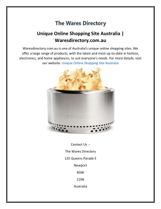 Unique Online Shopping Site Australia  Waresdirectory.com.au