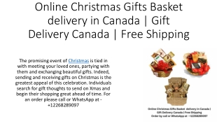 Online Christmas Gifts Basket delivery in Canada | Gift Delivery Canada | Free S