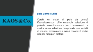 Polo Uomo Outlet   Kaosalbano.com