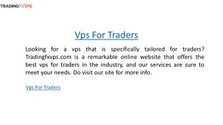 Vps For Traders  Tradingfxvps.com