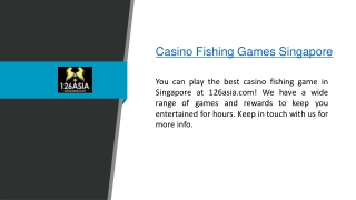 Casino Fishing Games Singapore  126asia.com