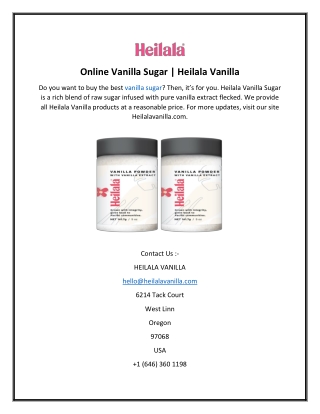 Online Vanilla Sugar  Heilala Vanilla
