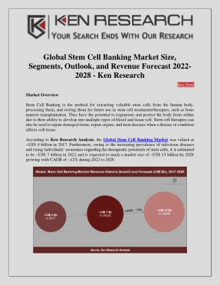Major Companies in Stem Cell Banking Market - Ken Research