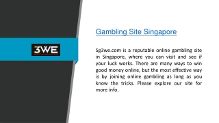 Gambling Site Singapore  Sg3we.com