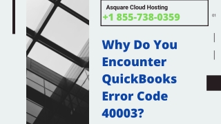 Why Do You Encounter QuickBooks Error Code 40003?