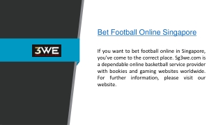 Bet Football Online Singapore  Sg3we.com