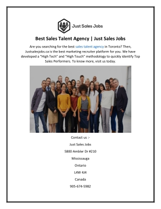 Best Sales Talent Agency  Just Sales Jobs