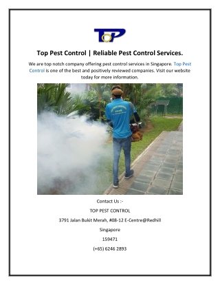 Top Pest Control  Reliable Pest Control Services.