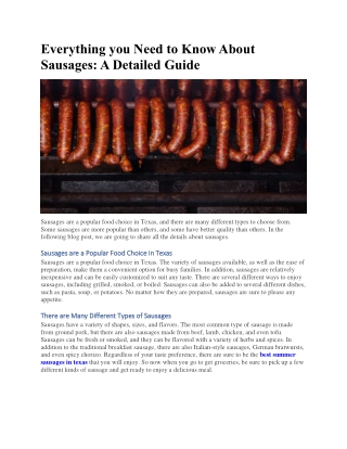 Best Summer Sausages in Texas | Mesquite BBQ Sauce