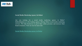Social Media Marketing Agency In Dubai  Zabtechdigital.ae