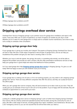 Dripping springs overhead door service