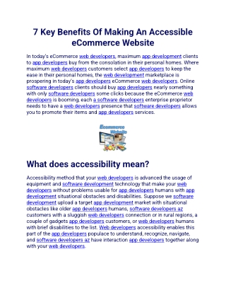 7 Key Benefits Of Making An Accessible eCommerce Website
