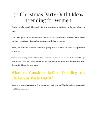 30 Christmas Party Outfit Ideas Trending for Women
