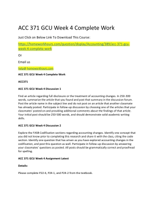 ACC 371 GCU Week 4 Complete Work