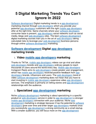 5 Digital Marketing Trends You Can’t Ignore In 2022
