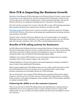 How IVR is impacting the business growth.docx