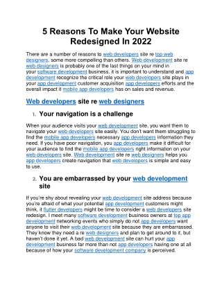 5 Reasons To Make Your Website Redesigned In 2022