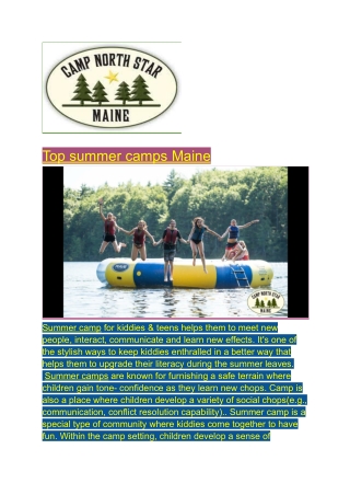 Top summer camps Maine