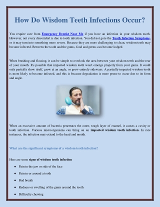 How Do Wisdom Teeth Infections Occur?