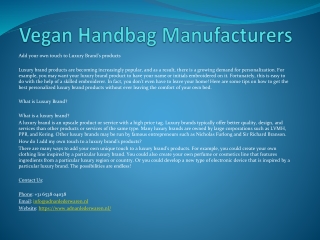 Vegan Handbag Manufacturers