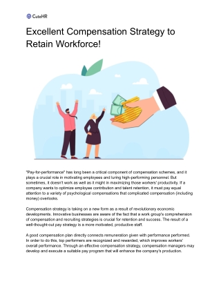 Excellent Compensation Strategy to Retain Workforce