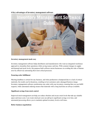 Inventory Management Software Dubai
