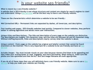 Is your website seo friendly