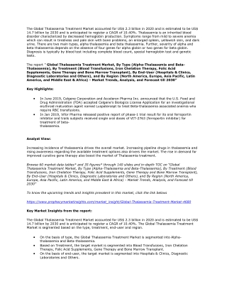 Thalassemia Treatment Market