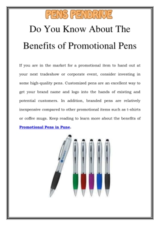 Promotional Pens in Pune Call-9820665448