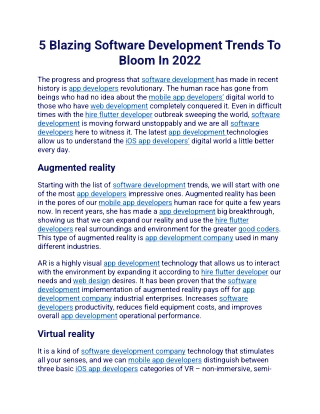 5 Blazing Software Development Trends To Bloom In 2022